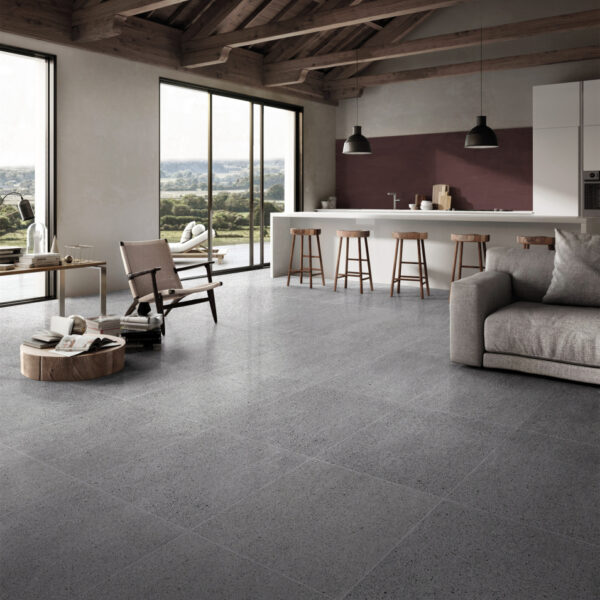 Stoneware Terrazzo Living Room Pavers | Silver Pearl